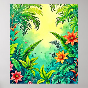 Poster Design de Paraíso Tropical Jungle Lush