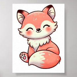 Poster Design de Pastel, Fox de Cor Suave