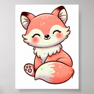 Poster Design de Pastel, Fox de Cor Suave