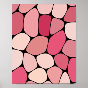 Poster Design de Pebble Orgânico em tons de rosa