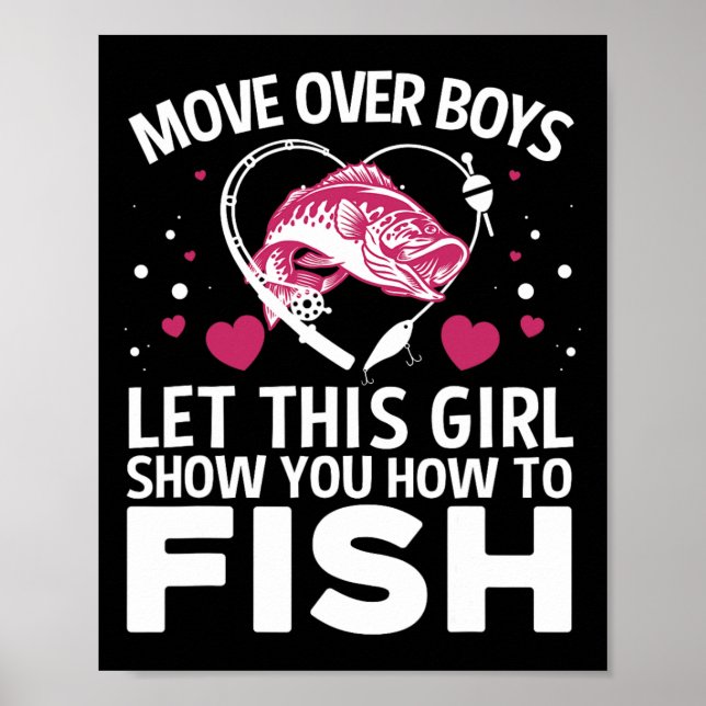 Poster Design de Pesca Engraçado Para Meninas Mulheres Pe (Frente)