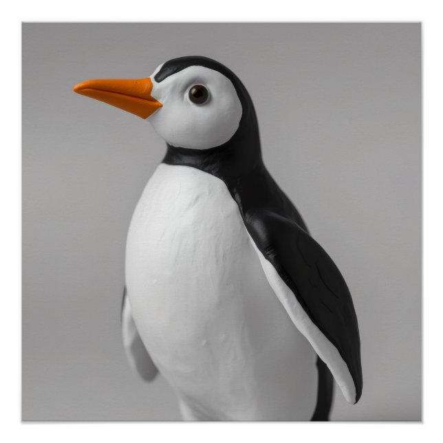 Pôster Design de Pinguim Fofo – Adorável Animal de Invern (Frente)