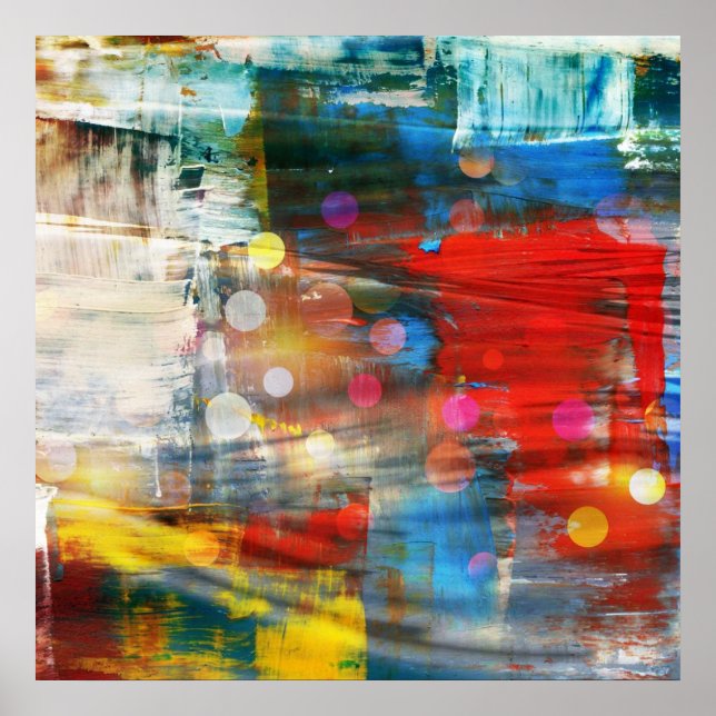 Poster Design de pinturas Abstrato de pintura coloridas (Frente)