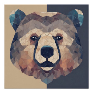 Pôster Design de Poli Inferior da Cabeça de Urso