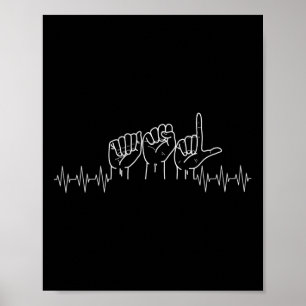 Poster Design de pulsação ASL para o dia surdo do assalto