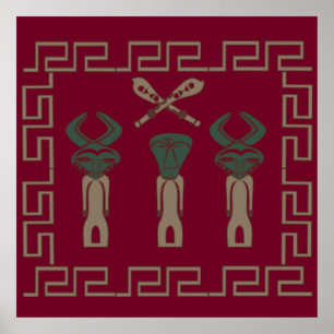 Poster design de retrato abstrato africano