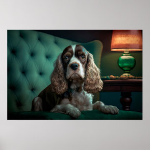 Poster Design de retrato clássico de Cocker Spaniel elega