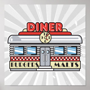 Pôster design de retro-diner