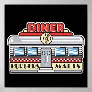 Pôster design de retro-diner