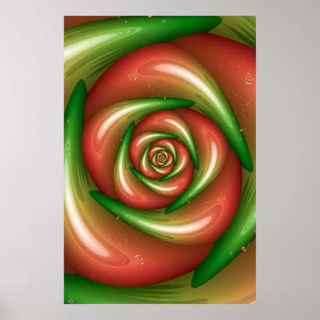 Poster Design de Rosa de pêssego (Frente)