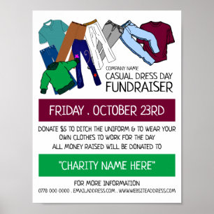 Poster Design de Roupas, Anúncio do Fundraiser de Dia de