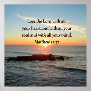 Pôster Design DE SCRIPTURE SUNRISE DE MATTHEW 22:37 PACÍF