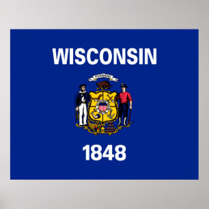 Poster Design de Sinalizador do Estado de Wisconsin