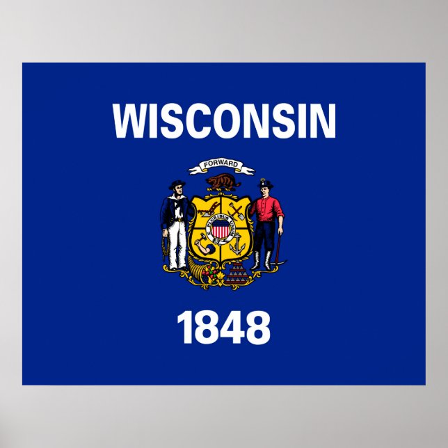 Poster Design de Sinalizador do Estado de Wisconsin (Frente)