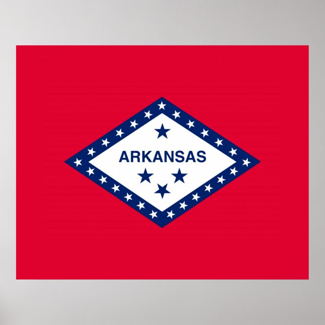 Pôster Design de Sinalizador do Estado do Arkansas (Frente)