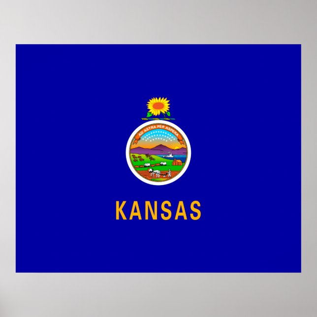Pôster Design de Sinalizador do Estado do Kansas (Frente)