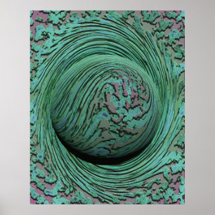 Poster Design de Singularidade Cósmica abstrato Verde