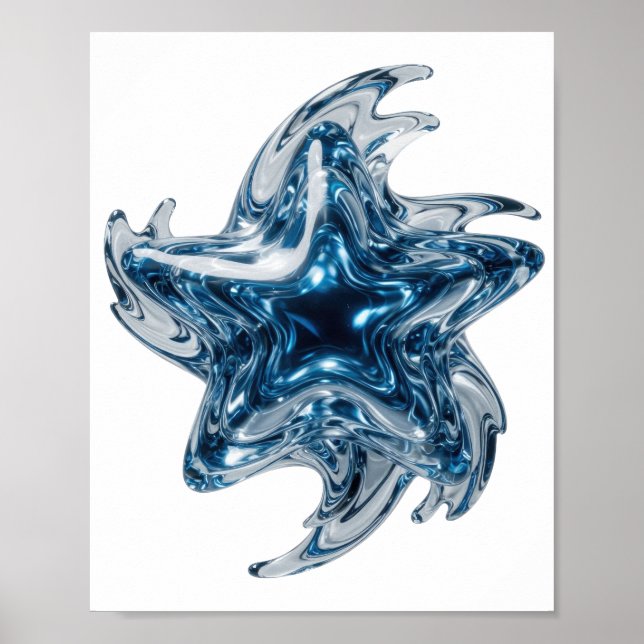 Poster Design de slogan BLUE STAR Prata Limpa (Frente)
