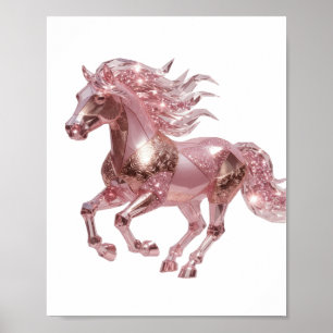Poster Design de slogan CAVALO DE VIDRO ROSA Prata Legal