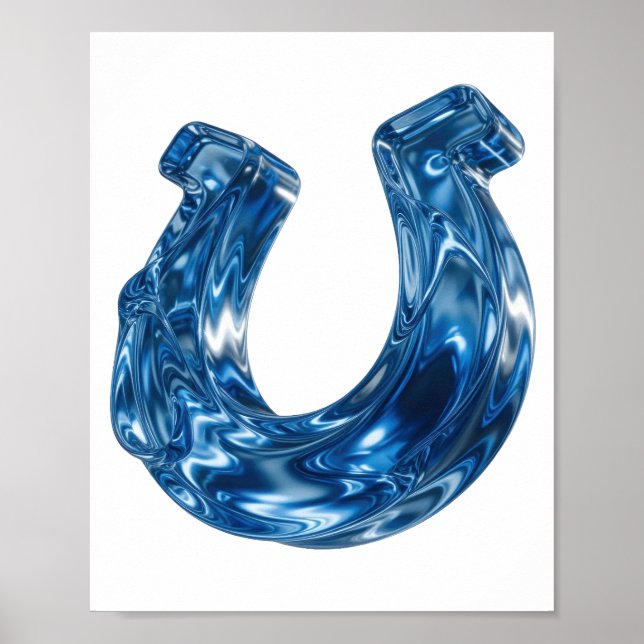 Poster Design de slogan de água azul dinâmico (Frente)