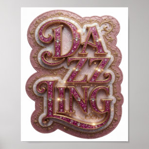 Poster Design de slogan Dourado Fresco DESLUMBRANTE