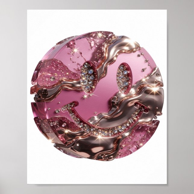 Poster Design de slogan FACE FELIZ Prata Espirituoso (Frente)