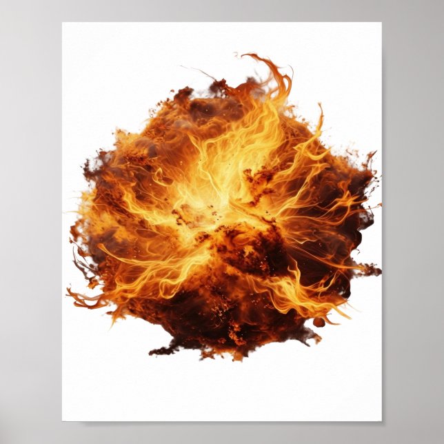 Poster Design de slogan FIRE BALL Vibrante Prata (Frente)