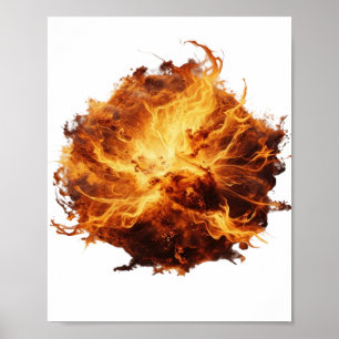 Poster Design de slogan FIRE BALL Vibrante Prata