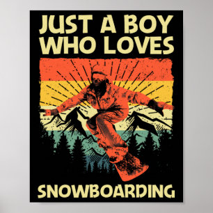 Poster Design De Snowboard legal Para Meninos Snowboard S