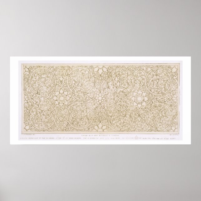 Poster Design de teto para a Sala de Pérolas, em Isfahan, (Frente)