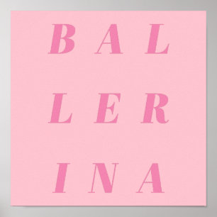 Poster Design de texto cor-de-rosa para dançarinos Balé