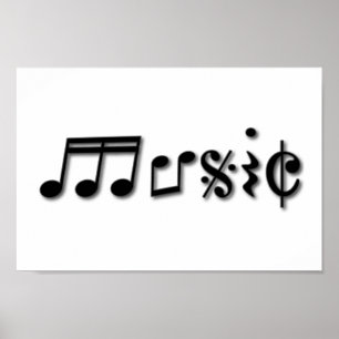 Poster Design de texto da música