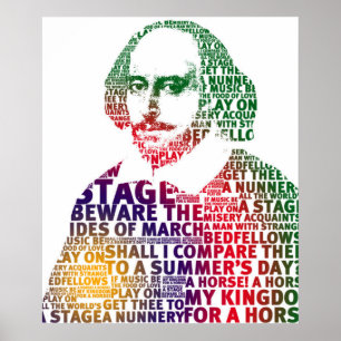 Poster Design de texto de gradiente roxo verde Shakespear