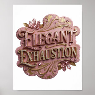 Poster Design de texto Dynamic Gold EXAUSTÃO ELEGANTE