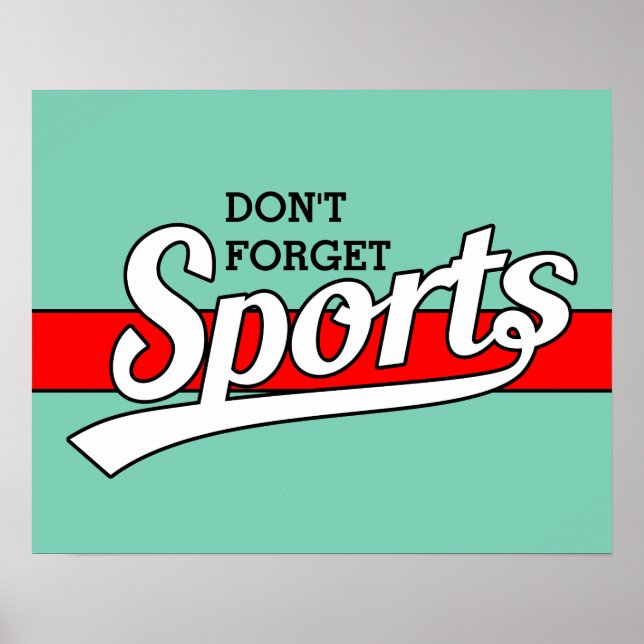 Pôster Design de texto: ESPORTE branco + seu próprio text (Frente)