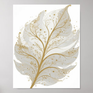 Poster Design de texto FOLHA BRILHANTE Dourado Fresco