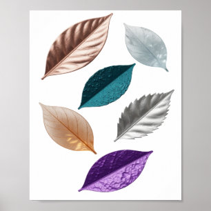 Poster Design de texto folhagem prateado espirituoso