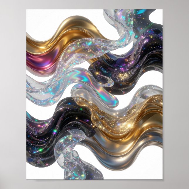 Poster Design de Texto FRESCO Universo Dourado (Frente)