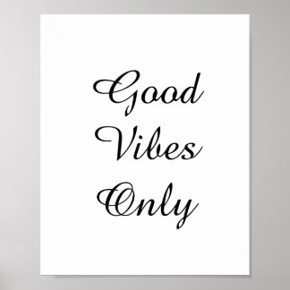Pôster design de texto "Good Vibes Only"