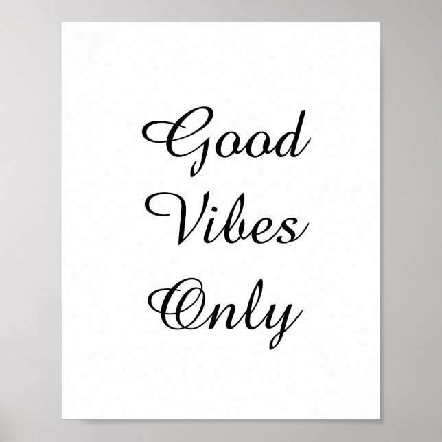 Pôster design de texto "Good Vibes Only" (Frente)