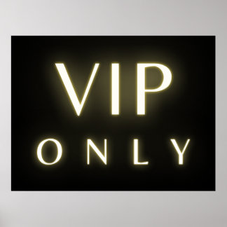 Poster design de texto luxe neon apenas para Vip