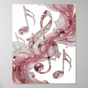 Poster Design de texto MUSIC IN FLUID FORM Prateado Diver