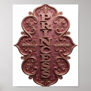 Poster Design de texto PRINCESA Snappy Gold