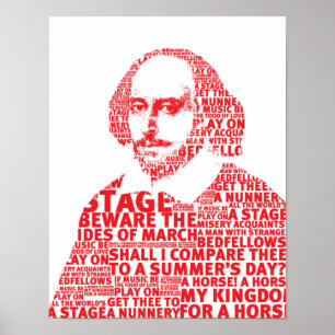 Poster Design de texto Red Shakespeare