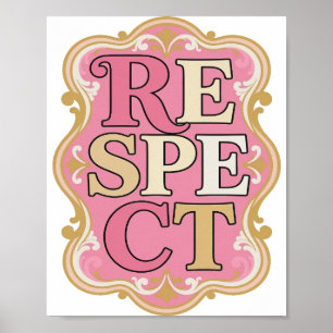 Poster Design de texto RESPEITO Witty Gold