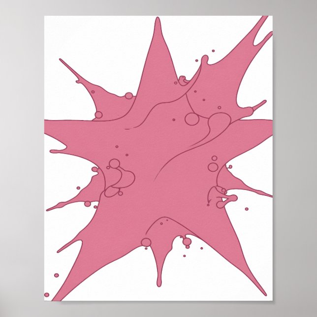 Poster Design de texto rosa PINK SPLASH Snappy (Frente)