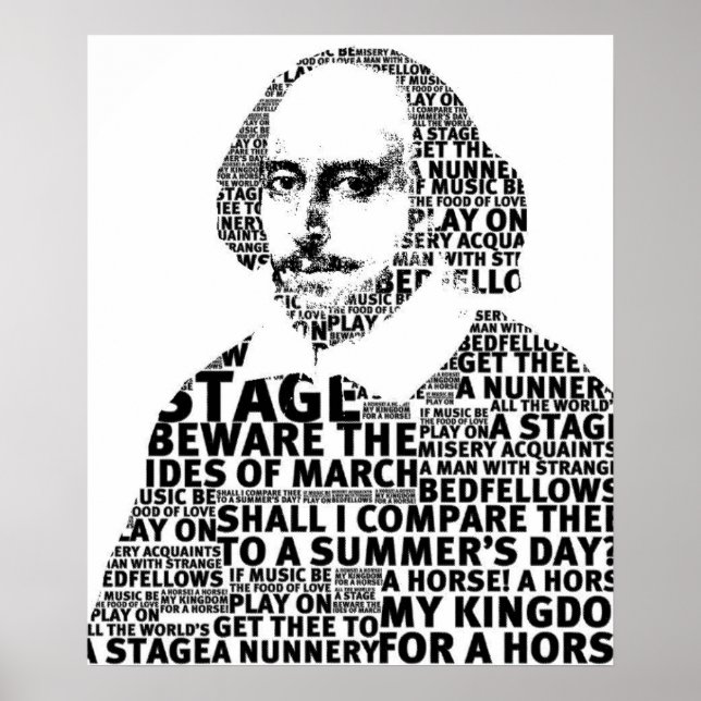 Poster Design de texto Shakespeare (Frente)