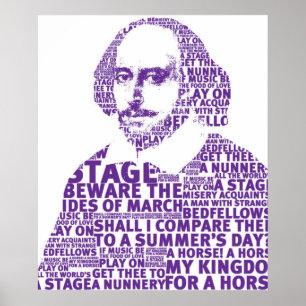 Poster Design de texto Shakespeare Roxo