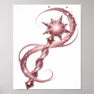 Poster Design de texto STAR WAND cor-de-rosa divertido