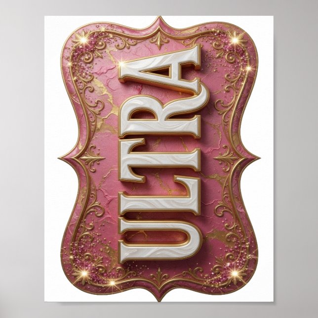 Poster Design de Texto ULTRA Dourado Artístico (Frente)